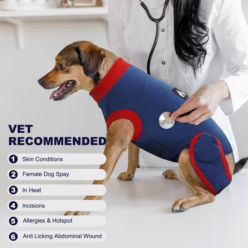 IDOMIK Dog Recovery Suit for Female Spay - Adjustable Anti-Licking Dog Post Surgery Onesie, Male Female Dog Neuter Spay Suits, Soft Abdominal Wound Bandage & E-Collar Cone Alternative - Image 4